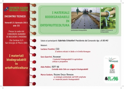 INCONTRO TECNICO - I materiali Biodegradabili in ortofrutticoltura 21/01/2011