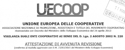 UECOOP - ATTESTAZIONE AVVENUTA REVISIONE UECOOP - ATTESTAZIONE AVVENUTA REVISIONE