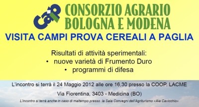 Visita Campi prova a Medicina Visita Campi prova a Medicina